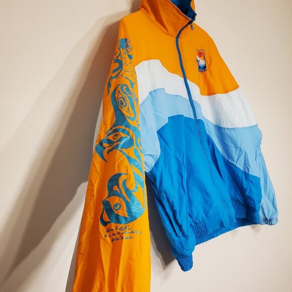 Vintage 1994 Commonwealth Games windbreaker jacket blue orange size L - Picture 3 of 4